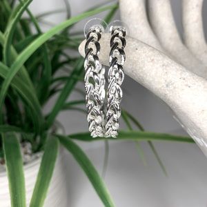 Nine West Silver Braided Hoop Earrings